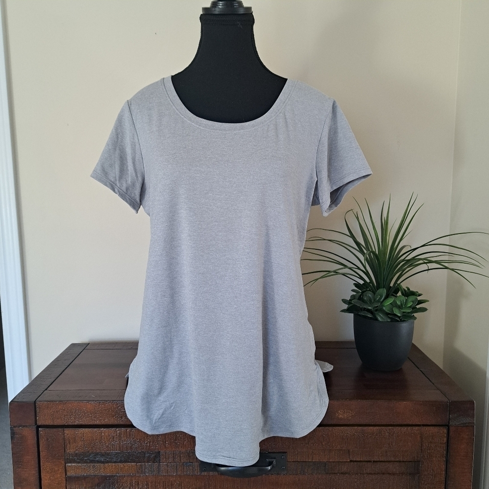 Head Active Short Sleeved Tee Women's Large Grey Workout Top NWT